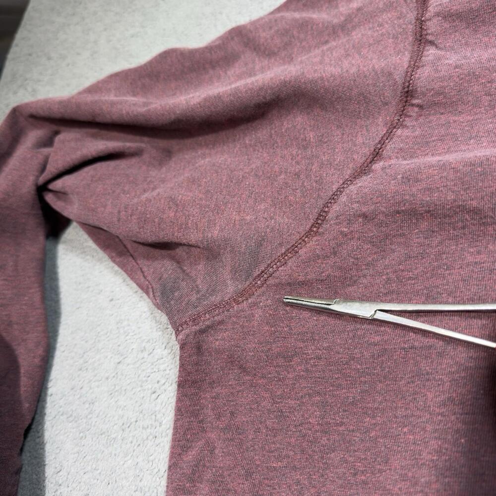 Maroon Henley Shirt Mens 2XL Big Man 3 Button Knit LS Worn In - Basic Editions - Picture 7 of 11
